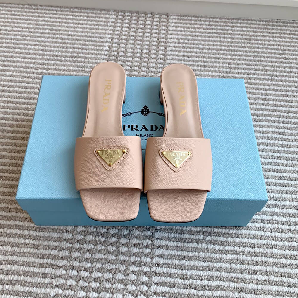 Prada Saffiano patent leather sandals